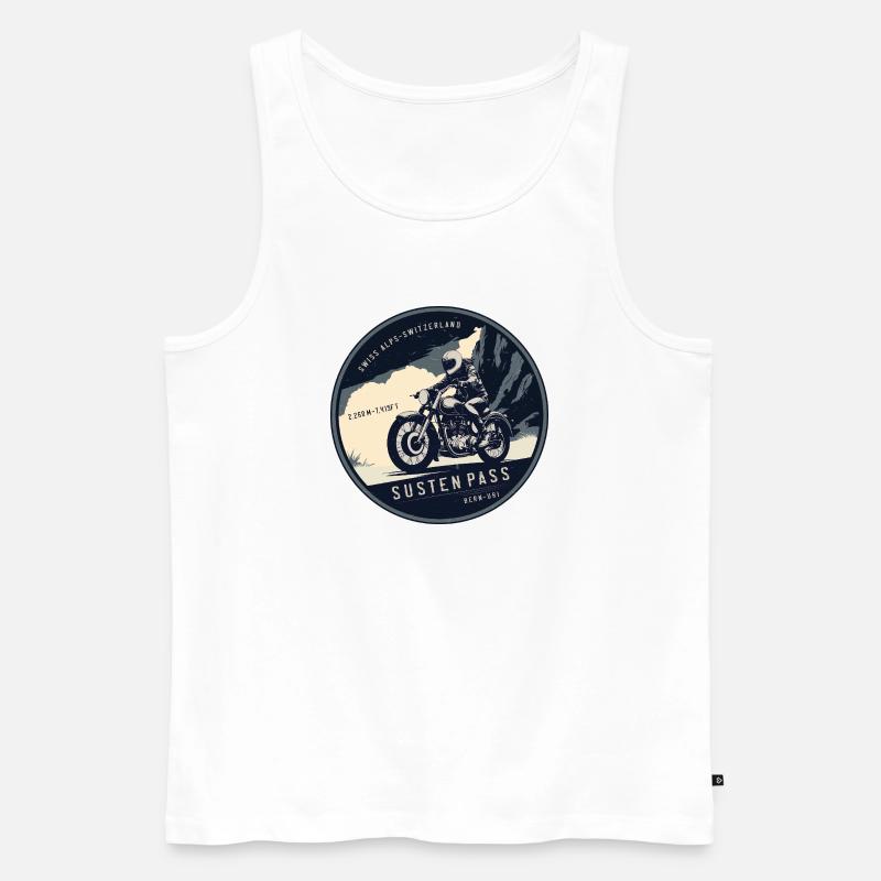 Susten Pass, Schweizer Alpen , Schweiz - Männer Premium Bio Tank Top - Weiß