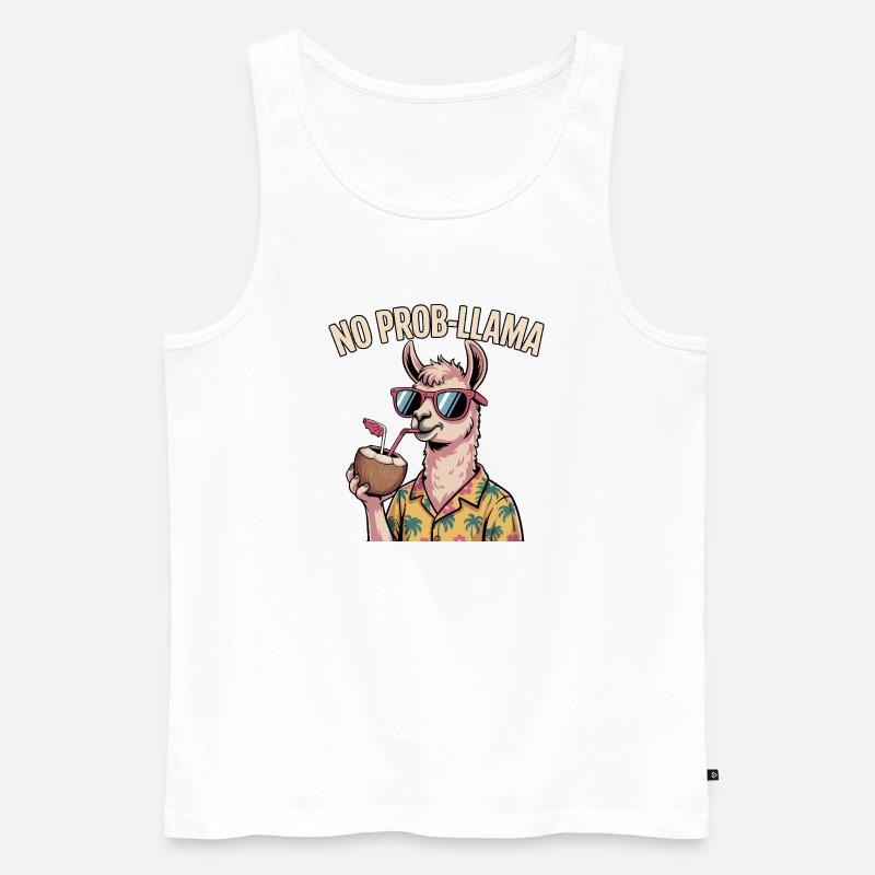 Kein Problem, ein lustiges Lama - Männer Premium Bio Tank Top - Weiß