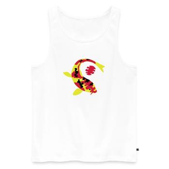 Abstract fish in bright colors - Men's Premium Organic Tank Top - white - Front - AI Model Male 178 light (178cm)
