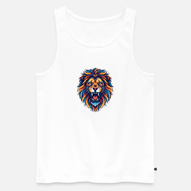Löwe - Männer Premium Bio Tank Top - Weiß