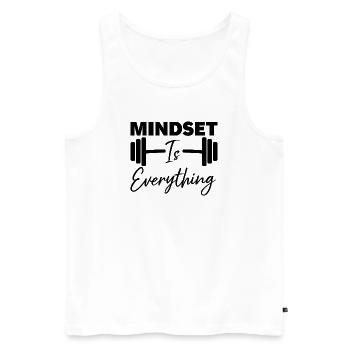 Denkweise ist alles Motivationszitat - Männer Premium Bio Tank Top - Weiß - Vorne - AI Model Male 178 light (178cm)