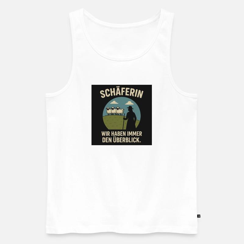 Schäferin Überblick - Männer Premium Bio Tank Top - Weiß