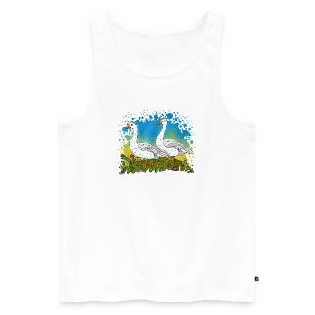 Two Geese on Green Gables - Men's Premium Organic Tank Top - white - Front - Michal (187cm)