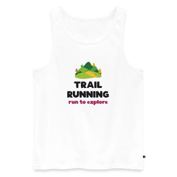 Trailrunning – Laufen, um die Welt zu erkunden - Männer Premium Bio Tank Top - Weiß - Vorne - Michal (187cm)
