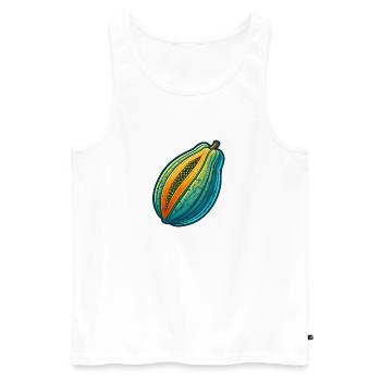 Tripartite Colorful Papaya Illustration - Men's Premium Organic Tank Top - white - Front - Michal (187cm)