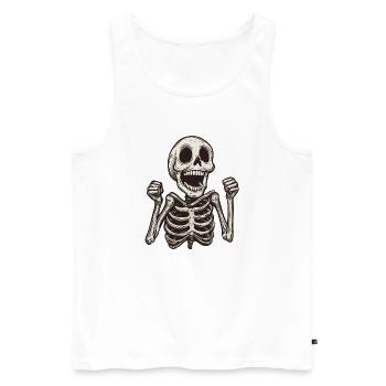 funny happy crazy skeleton :) - Men's Premium Organic Tank Top - white - Front - Michal (187cm)