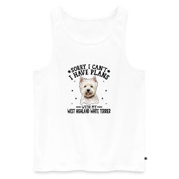 Whimsical Westie Portrait Design - Men's Premium Organic Tank Top - white - Front - Michal (187cm)