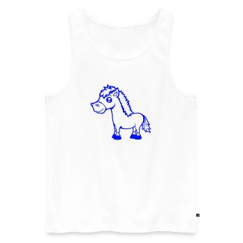 Pferd Süß Pony Fohlen Pferdemädchen Niedlich Comic - Männer Premium Bio Tank Top - Weiß - Vorne - AI Model Male 178 light (178cm)