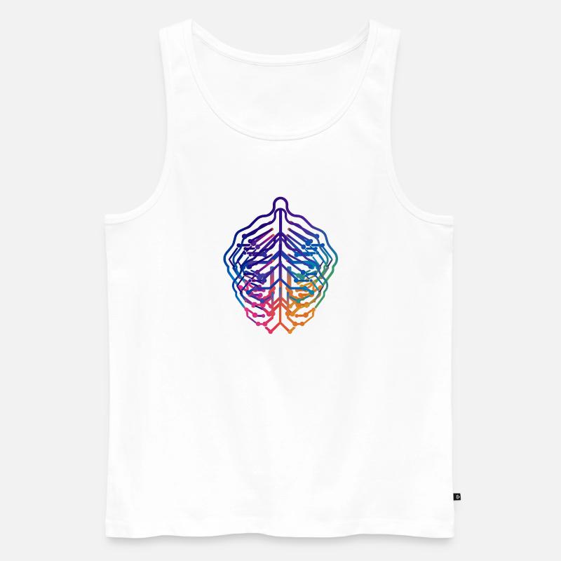 Conception de circuits neuronaux à feuilles - Débardeur bio Premium Homme - blanc