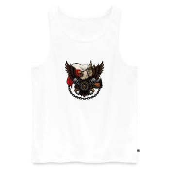 Eagle Rider – Road Freedom Spirit - Männer Premium Bio Tank Top - Weiß - Vorne - Michal (187cm)
