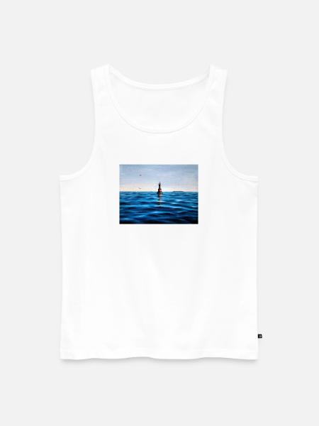Leuchtturm über der ruhigen blauen Adria Kroatien - Männer Premium Bio Tank Top - Weiß