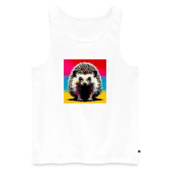 Igel - Männer Premium Bio Tank Top - Weiß - Vorne - AI Model Male 178 light (178cm)