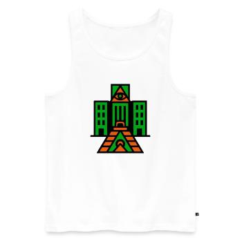 Occult Architecture - Men's Premium Organic Tank Top - white - Front - AI Model Male 178 light (178cm)