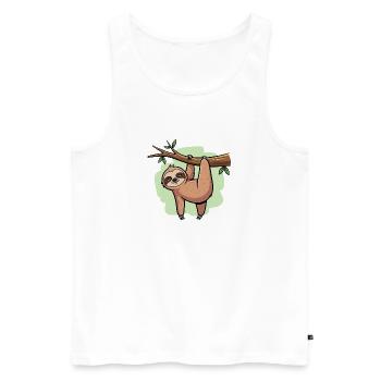 Sloth - Men's Premium Organic Tank Top - white - Front - Michal (187cm)