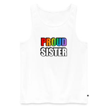 Proud Sister Pride Rainbow LGBT Ally - Men's Premium Organic Tank Top - white - Front - Michal (187cm)