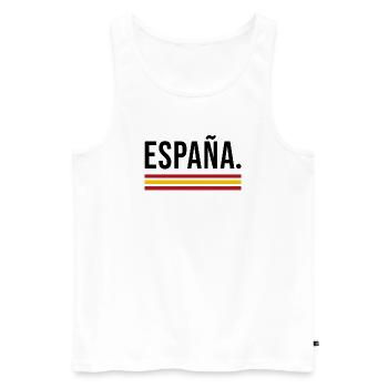 España – Urban Streetwear Shirt - Men's Premium Organic Tank Top - white - Front - Michal (187cm)