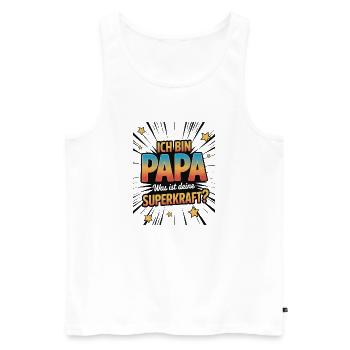 I'm Dad – What's Your Superpower? - Men's Premium Organic Tank Top - white - Front - Michal (187cm)