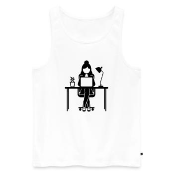 Worker Woman Computer Job - Men's Premium Organic Tank Top - white - Front - AI Model Male 178 light (178cm)