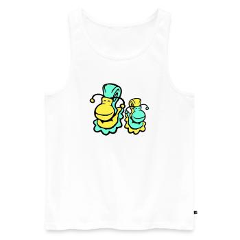 2 snail shell snails child dad mom family - Men's Premium Organic Tank Top - white - Front - AI Model Male 178 light (178cm)
