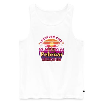 Legenden sind im Februar geboren -Geburtstag retro - Männer Premium Bio Tank Top - Weiß - Vorne - AI Model Male 178 light (178cm)