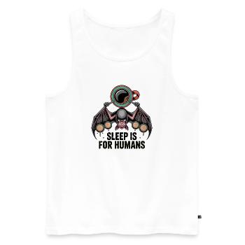 Kaffee Fledermaus Schlaf ist für Menschen - Männer Premium Bio Tank Top - Weiß - Vorne - AI Model Male 178 light (178cm)
