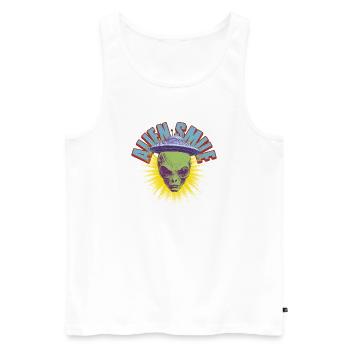 Außerirdisches Lächeln - Männer Premium Bio Tank Top - Weiß - Vorne - Michal (187cm)