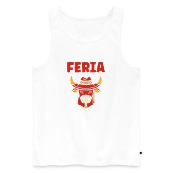 Kuh-Feria mit traditionellem Feria-Hut - Männer Premium Bio Tank Top - Weiß - Vorne - Michal (187cm)