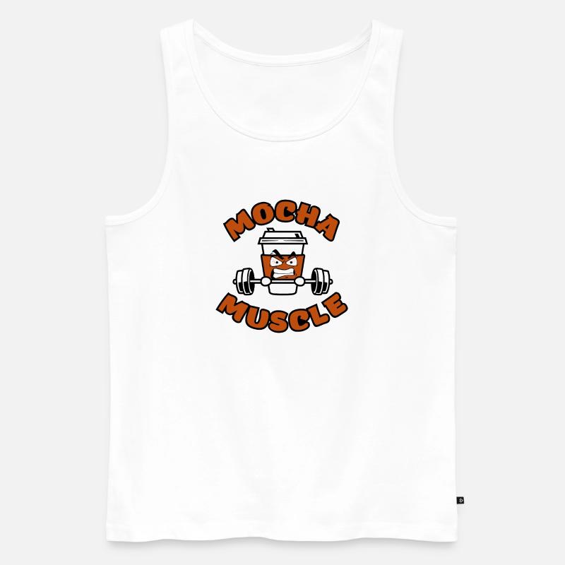 Koffein Training – Power Coffee - Männer Premium Bio Tank Top - Weiß