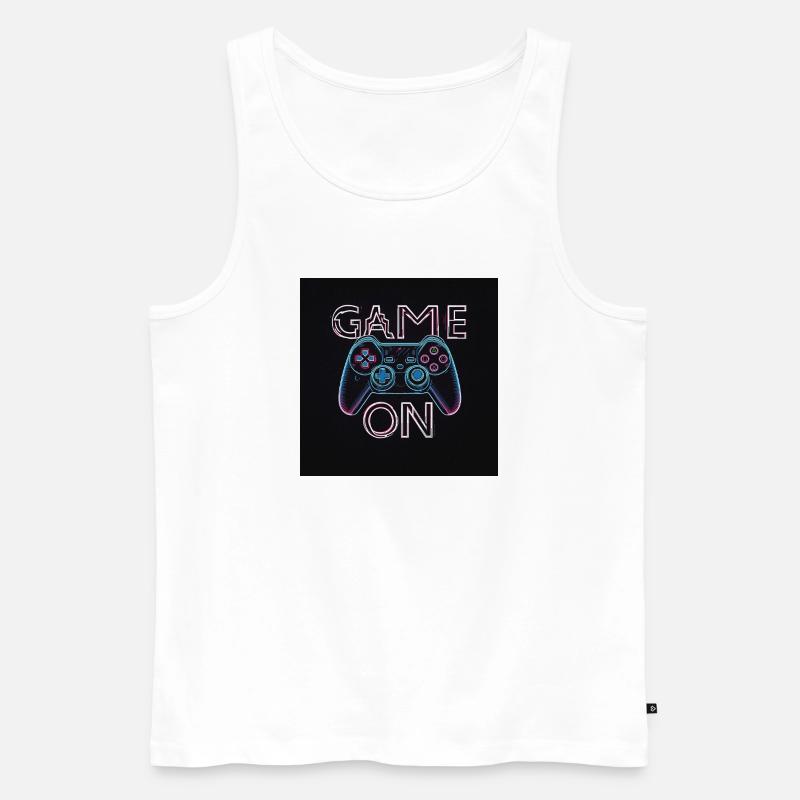 Neon Gaming Controller Design - Männer Premium Bio Tank Top - Weiß