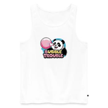 Niedlicher Panda mit Bubble-Kaugummi - Männer Premium Bio Tank Top - Weiß - Vorne - AI Model Male 178 light (178cm)
