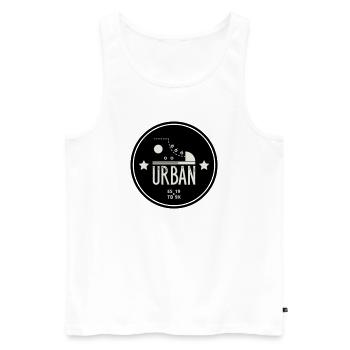 Urban Style Abzeichen mit rotem Sneaker und Bold - Männer Premium Bio Tank Top - Weiß - Vorne - AI Model Male 178 light (178cm)