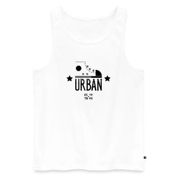 Urban Shoe Graphic Design With Stars and Text Art - Men's Premium Organic Tank Top - white - Front - AI Model Male 178 light (178cm)