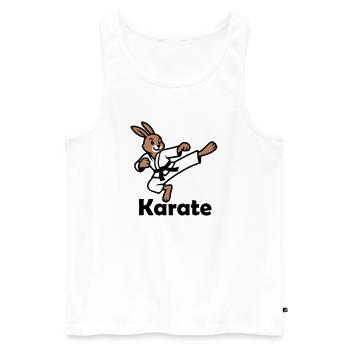 Karate Rabbit - Men's Premium Organic Tank Top - white - Front - AI Model Male 178 light (178cm)