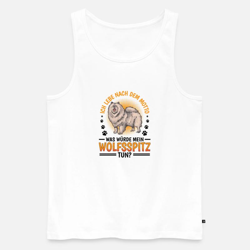 What would Wolfspitz do German Wolfspitz - Men's Premium Organic Tank Top - white