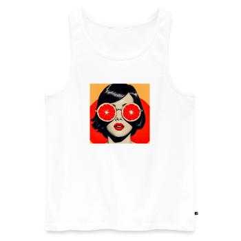 Moderne fruchtige Vision - Männer Premium Bio Tank Top - Weiß - Vorne - Michal (187cm)