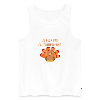 Dinde Thanksgiving Humor Adorable - Débardeur bio Premium Homme - blanc - Devant - Michal (187cm)