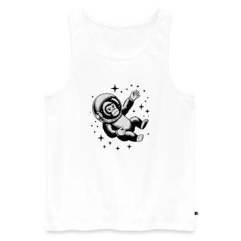 Affe im Weltraum - Cooles Astronomie-Logo - Männer Premium Bio Tank Top - Weiß - Vorne - Michal (187cm)