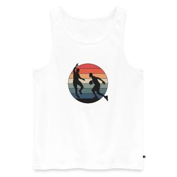 Basketball - jouer toute la journée - Débardeur bio Premium Homme - blanc - Devant - Michal (187cm)