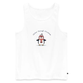 Chillin' Through Christmas – cute penguin winter - Men's Premium Organic Tank Top - white - Front - Michal (187cm)