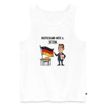 Allemagne 6e année - Débardeur bio Premium Homme - blanc - Devant - AI Model Male 178 light (178cm)