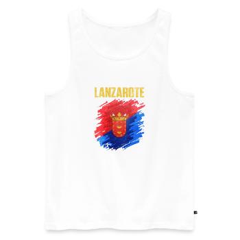 Lanzarote Island Coat of Arms Design - Men's Premium Organic Tank Top - white - Front - AI Model Male 178 light (178cm)