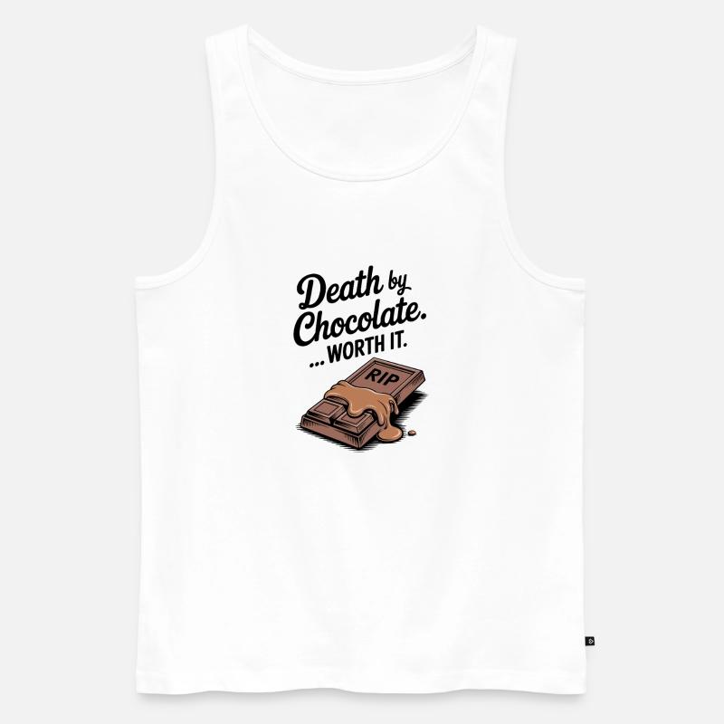 Tod durch Schokolade... Es lohnt sich - Männer Premium Bio Tank Top - Weiß