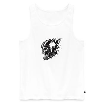 Ride or Die – Skull Rider - Männer Premium Bio Tank Top - Weiß - Vorne - AI Model Male 178 light (178cm)
