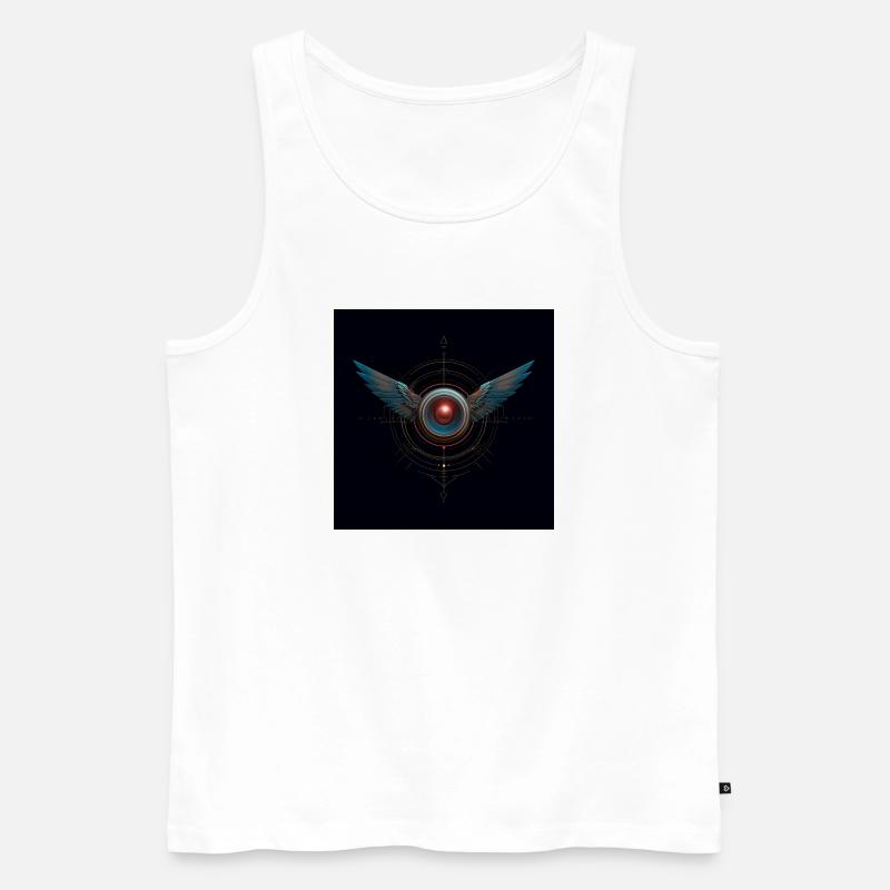 Futuristisches Winged Emblem – Techno Vision - Männer Premium Bio Tank Top - Weiß