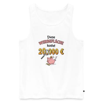 The advertising space - Men's Premium Organic Tank Top - white - Front - AI Model Male 178 light (178cm)