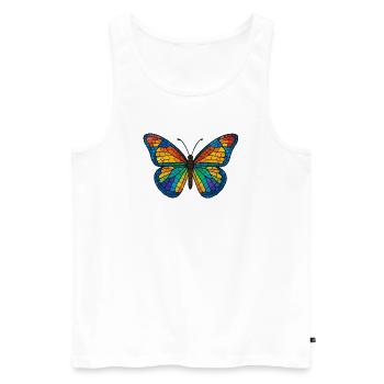 Colorful mosaic butterfly - Men's Premium Organic Tank Top - white - Front - Michal (187cm)