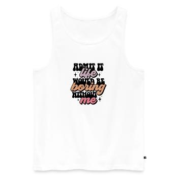 Klassischer Ausdruck in Pastelltönen - Männer Premium Bio Tank Top - Weiß - Vorne - AI Model Male 178 light (178cm)