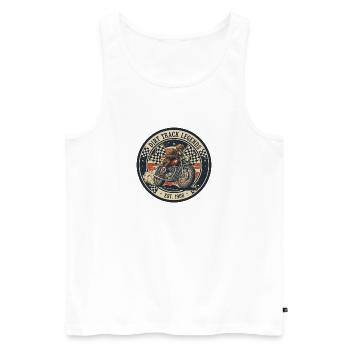 Vintage Dirt Track Motorcycle Logo - Men's Premium Organic Tank Top - white - Front - AI Model Male 178 light (178cm)