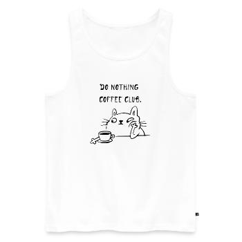 Do Nothing Coffee Club Cat - Men's Premium Organic Tank Top - white - Front - Michal (187cm)