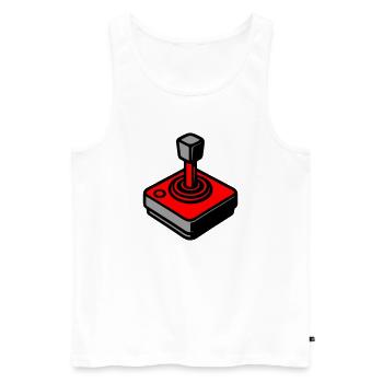 Retro Joystick Gamer - Men's Premium Organic Tank Top - white - Front - AI Model Male 178 light (178cm)